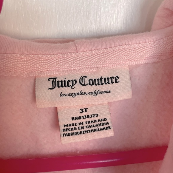 Juicy Couture Toddler Hooded Zip Logo Sweater - Size 3T - Picture 4 of 11